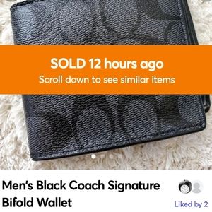 Men's Black Coach Signature Bifold Wallet